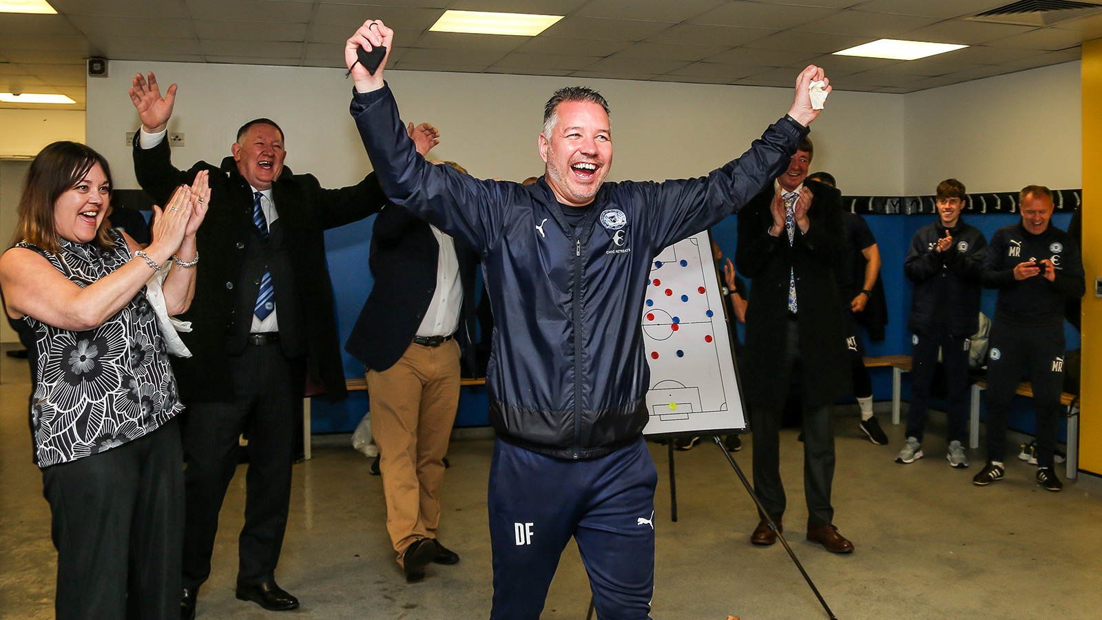 9th May '21 | The Gaffer receives a hero's reception from the players and staff in the changing room following the final game of the 20/21 season