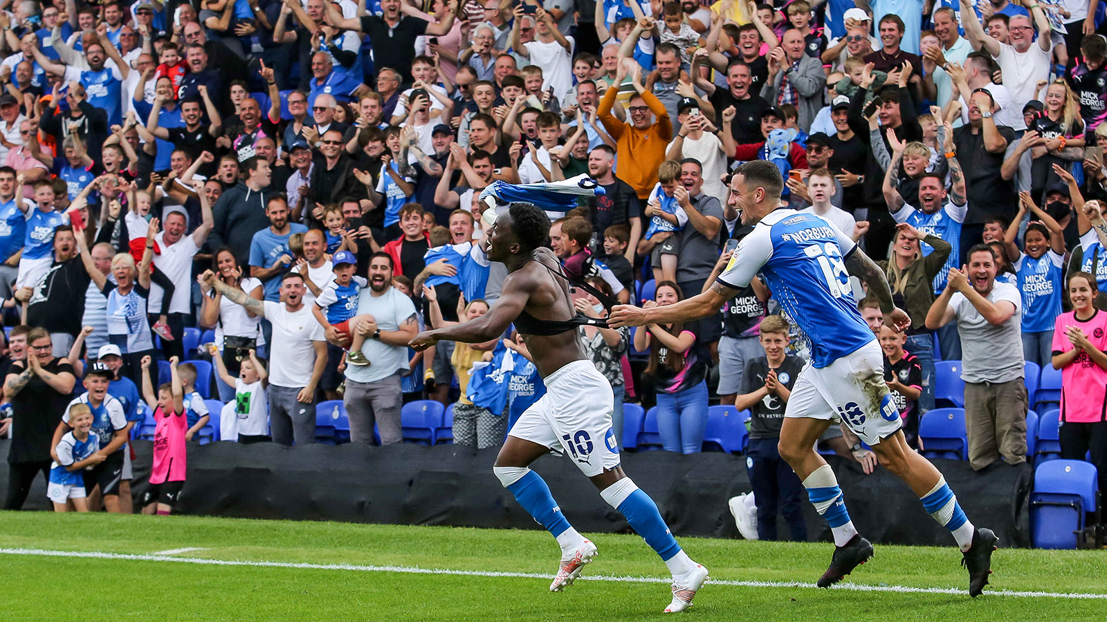 14th August '21 | A dramatic comeback victory secures our first win back in the Championship, made even more special with you Posh fans back in attendance