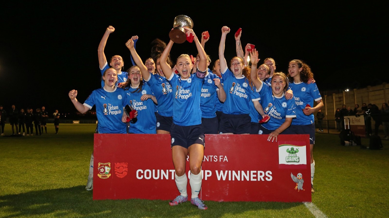 Posh Women Celebrate Winning The County Cup