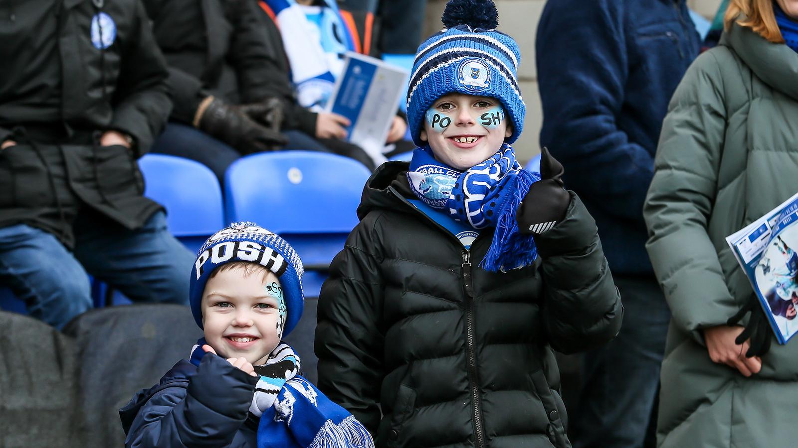 Young Posh fans at a match