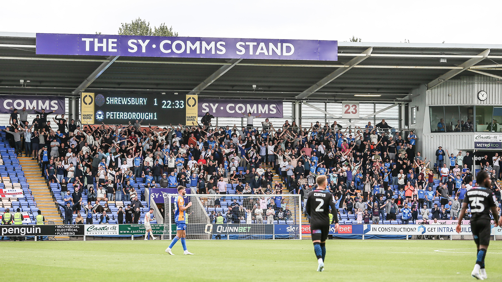 Posh fans at Shrewsbury Town