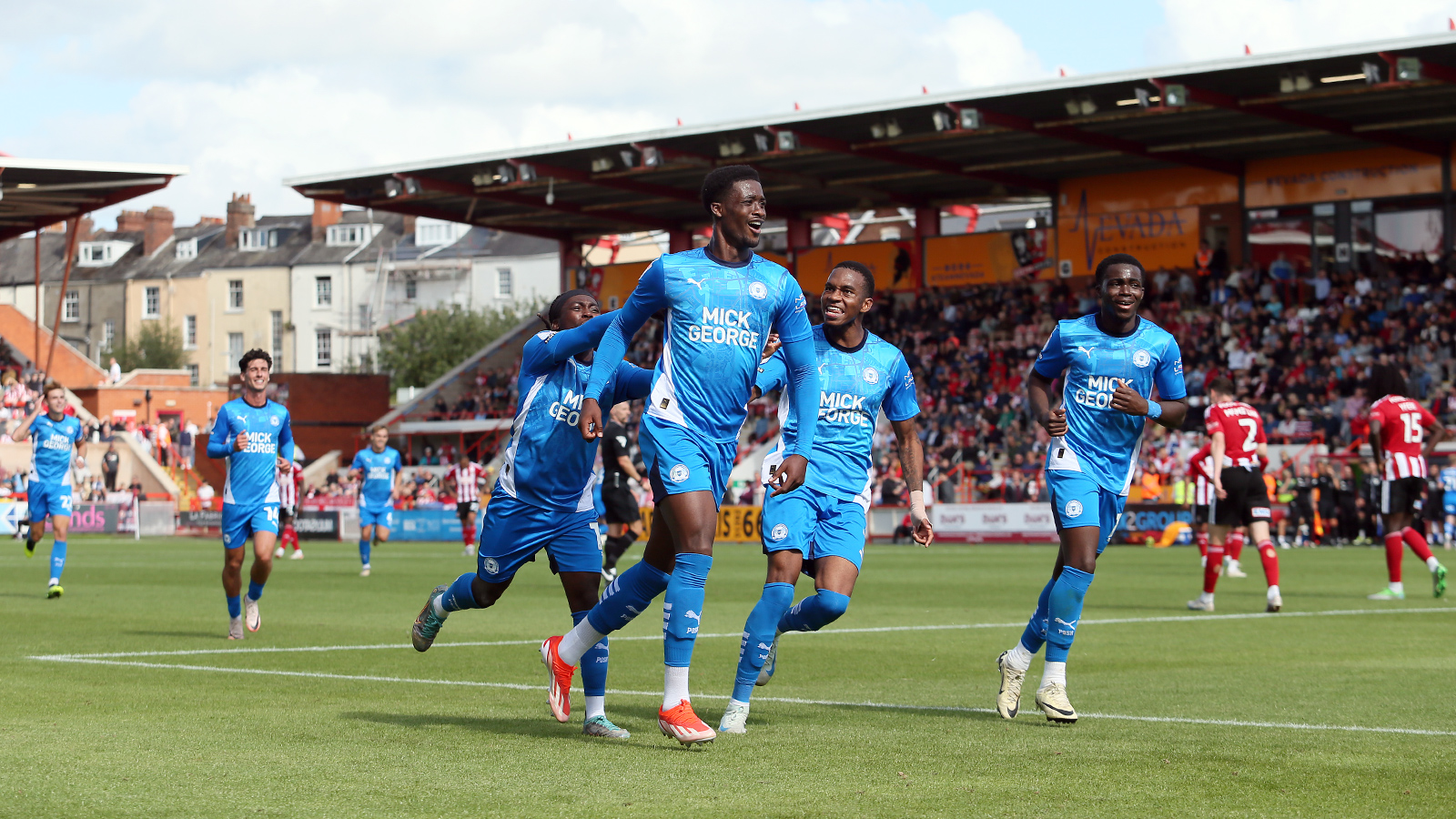 Emmanuel Fernandez celebrates scoring the winning goal at Exeter City