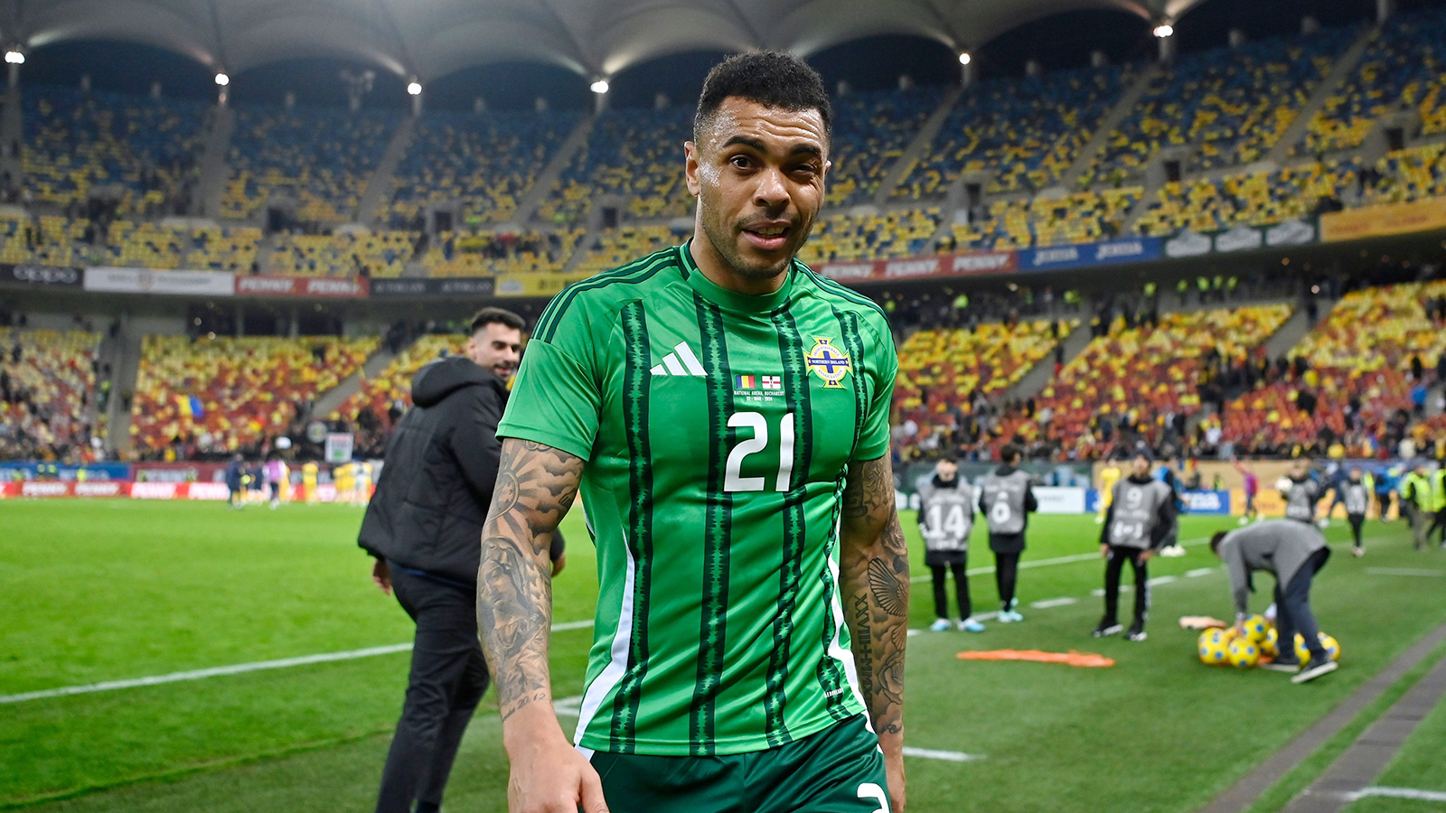 Josh Magennis representing Northern Ireland