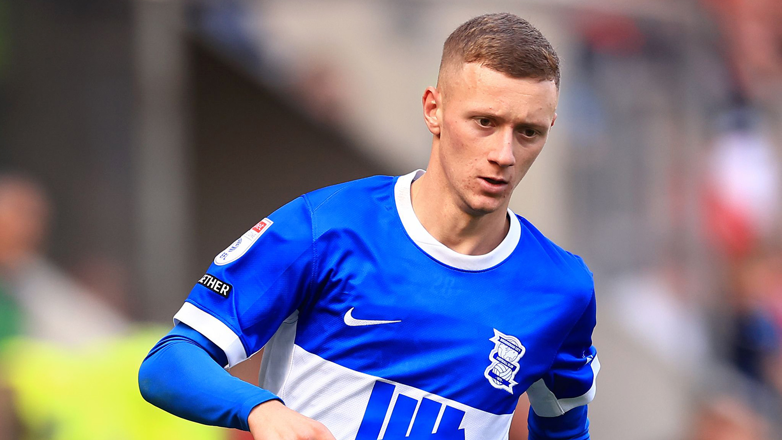 Jay Stansfield pictured in action for Birmingham City