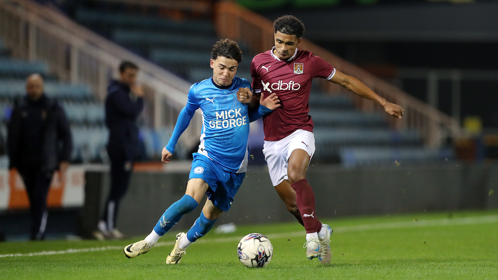 Action between Posh U18s and Northampton Town U18s