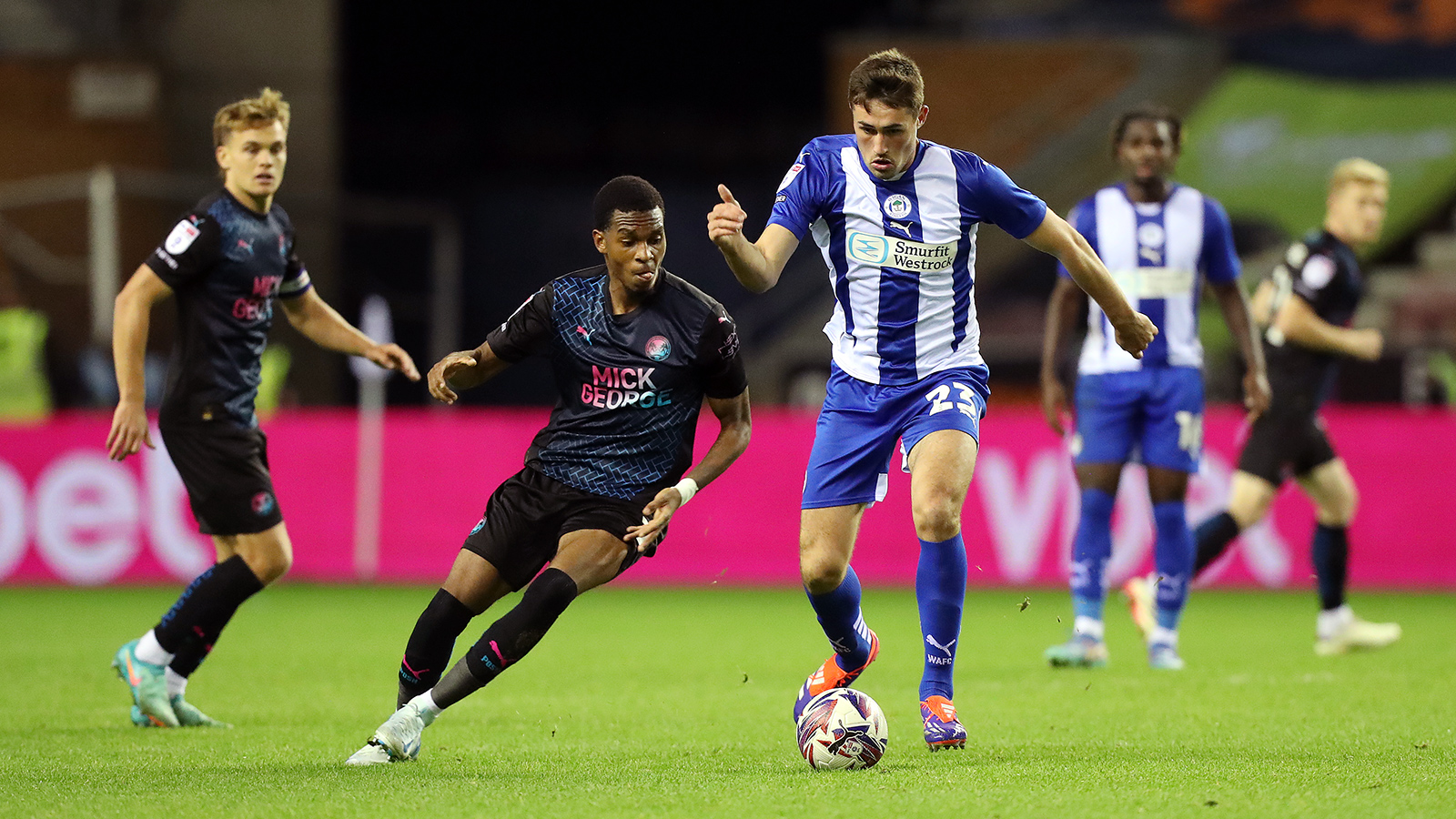 Malik Mothersille in action against Wigan Athletic