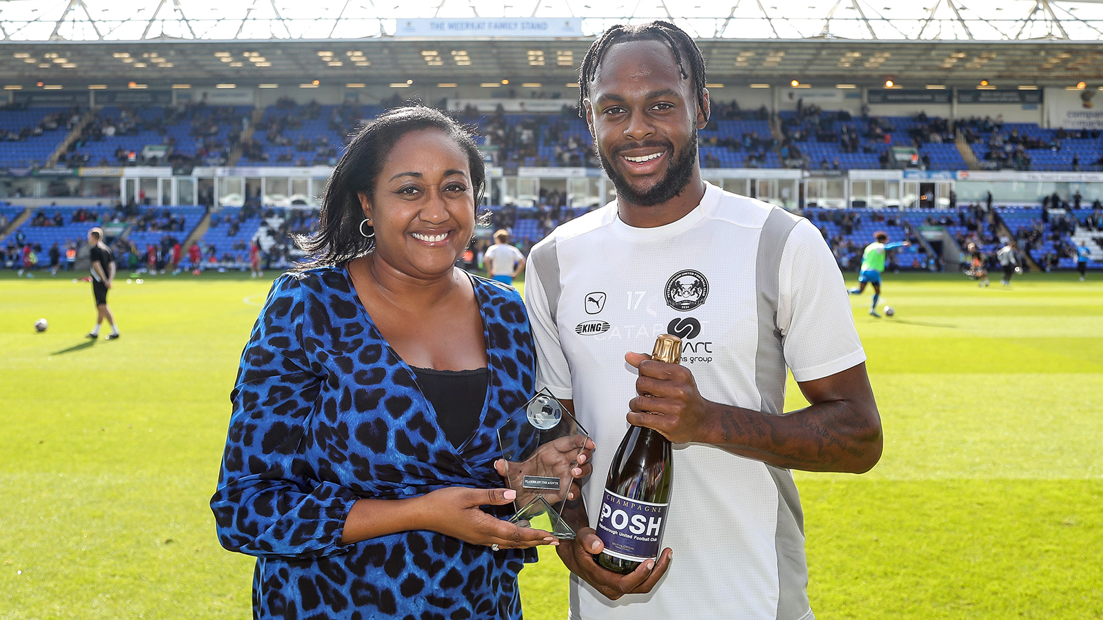 Ricky-Jade Jones is presented with the Player of the Month award