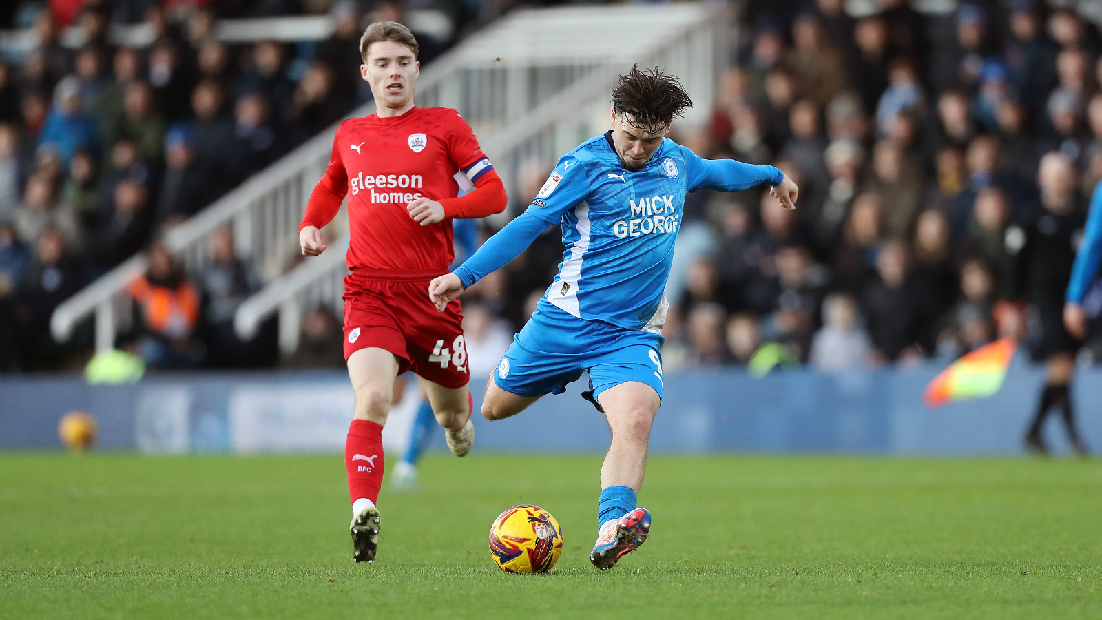 Action between Posh and Barnsley