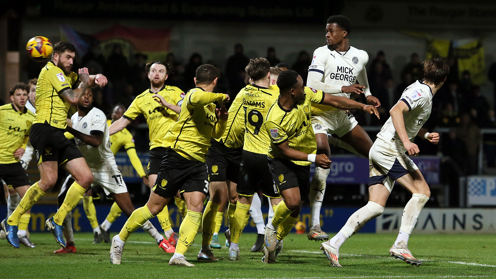 Emmanuel Fernandez scores the equalising goal against Burton Albion