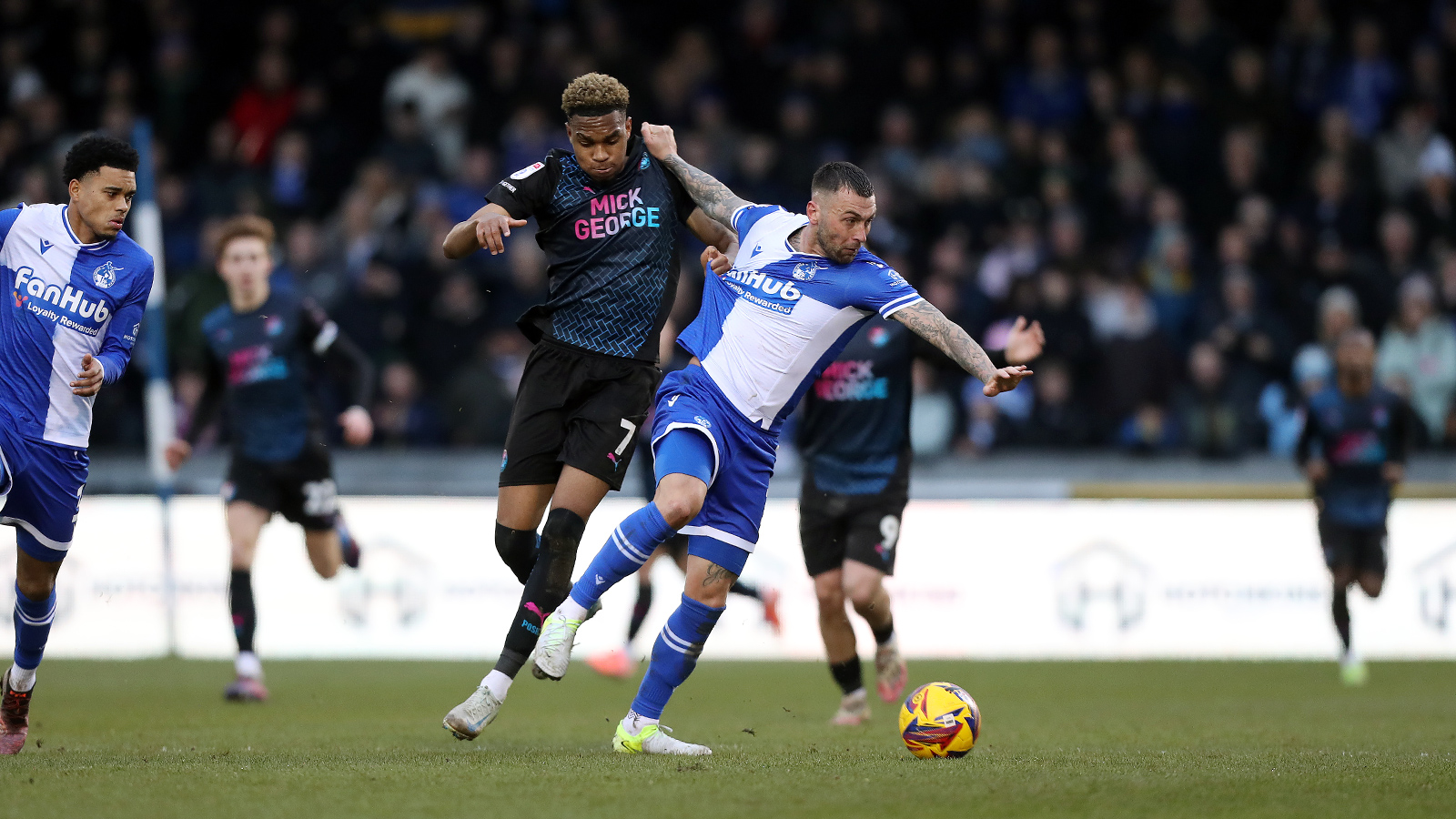 Action between Posh and Bristol Rovers