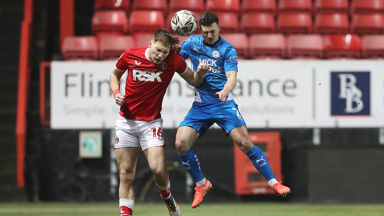 Action between Posh and Charlton Athletic