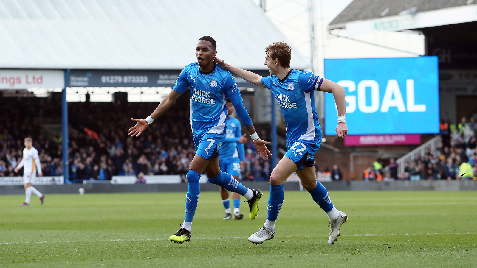 Malik Mothersille celebrates his goal against Shrewsbury Town