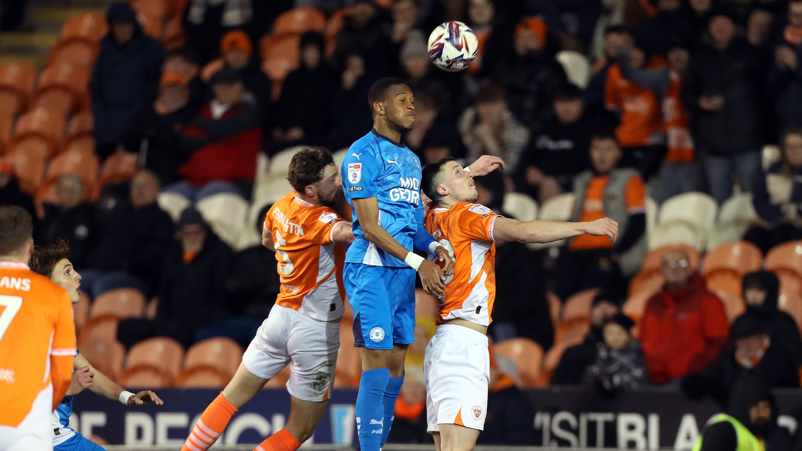 Action between Posh and Blackpool