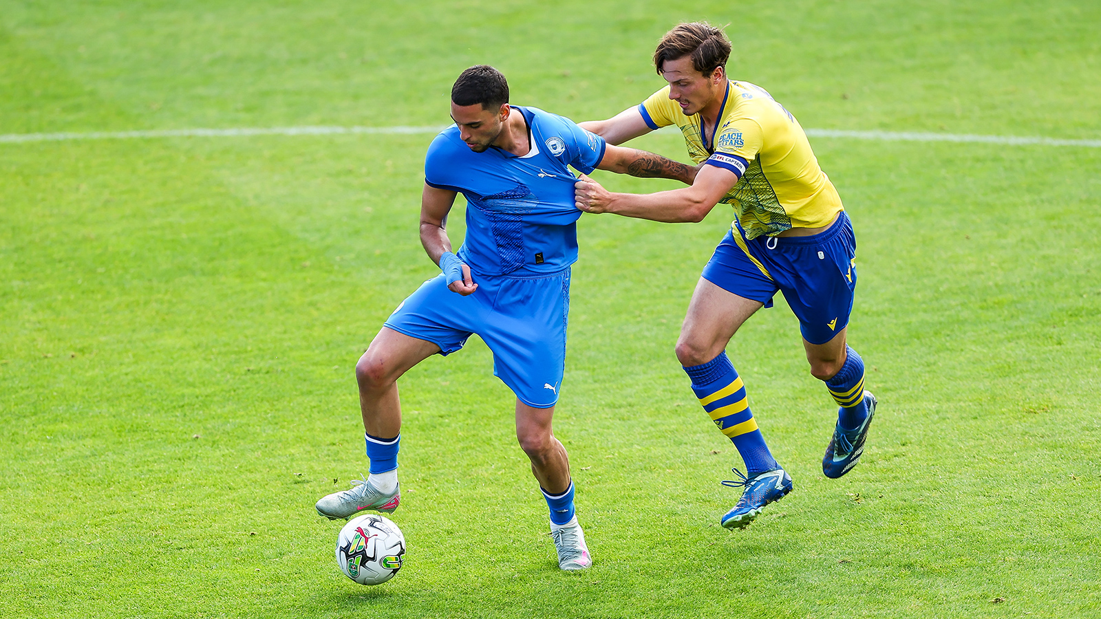 Klaidi Lolos in action against Colchester United