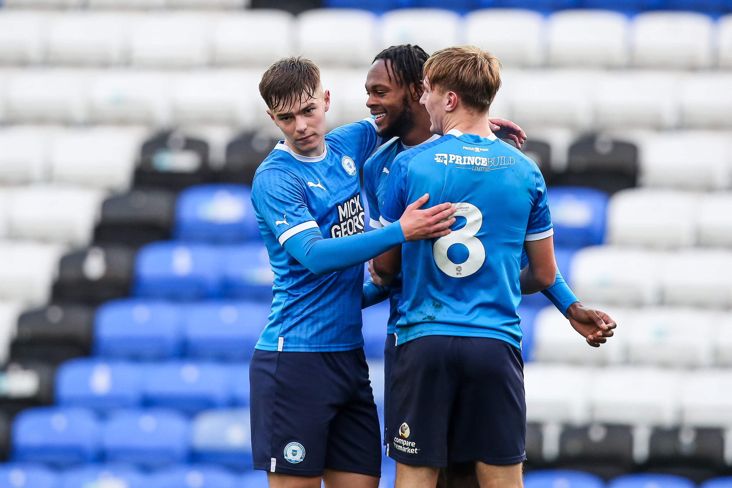 Posh U21s celebrate against Aston Villa