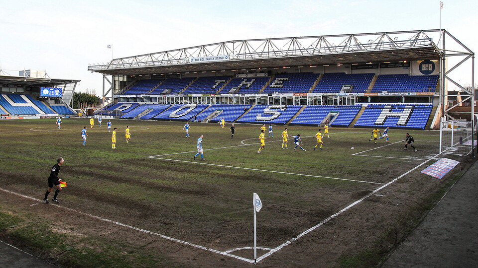 20th February '21 | Sammie Szmodics scores in a win over AFC Wimbledon at an empty Weston Homes Stadium due to the COVID pandemic 