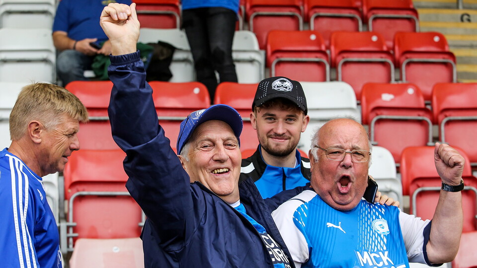 Posh fans at Cheltenham Town