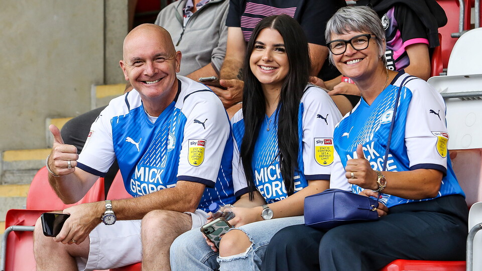 Posh fans at Cheltenham Town