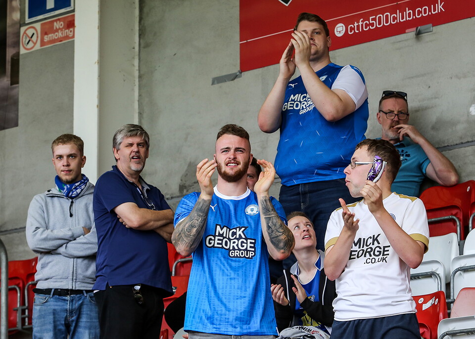Posh fans at Cheltenham Town