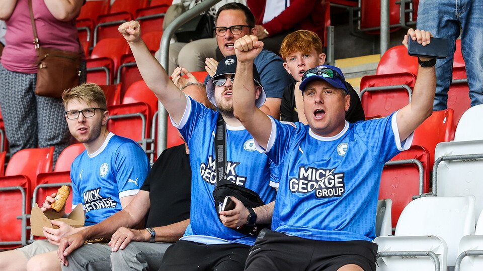 Posh fans at Cheltenham Town