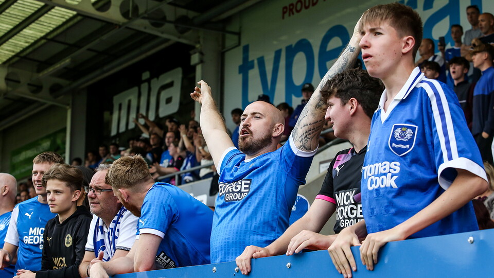 Posh fans at Cheltenham Town
