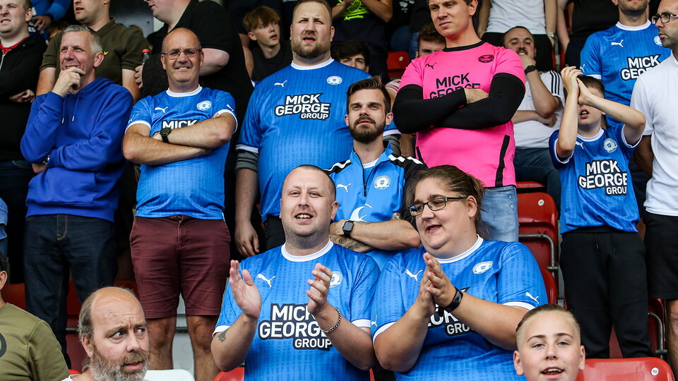 Posh fans at Cheltenham Town