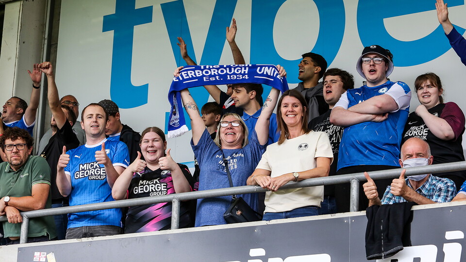 Posh fans at Cheltenham Town