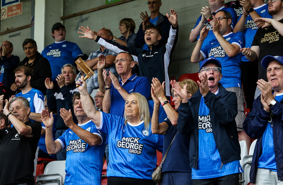 Posh fans at Cheltenham Town
