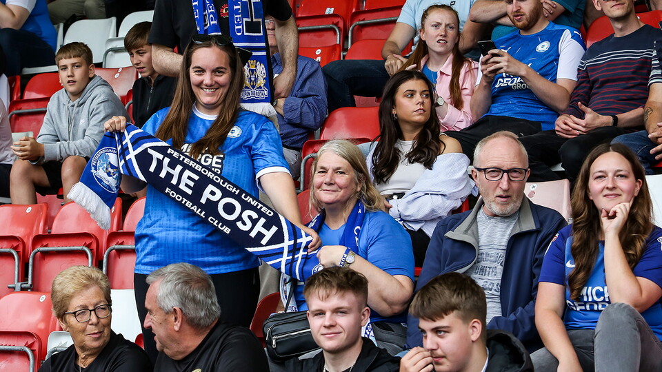 Posh fans at Cheltenham Town