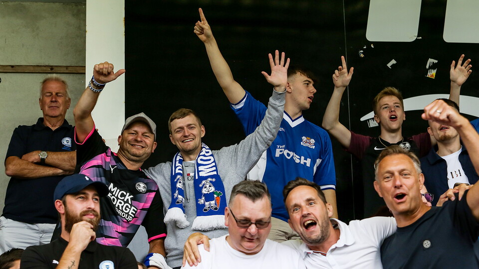 Posh fans at Cheltenham Town