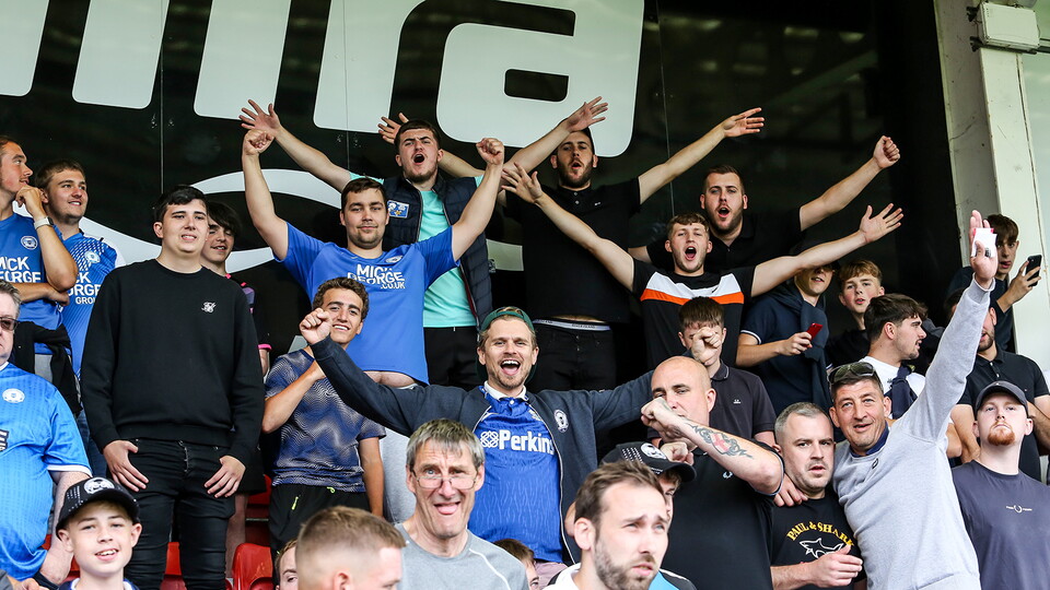 Posh fans at Cheltenham Town