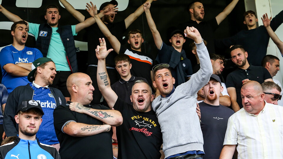 Posh fans at Cheltenham Town