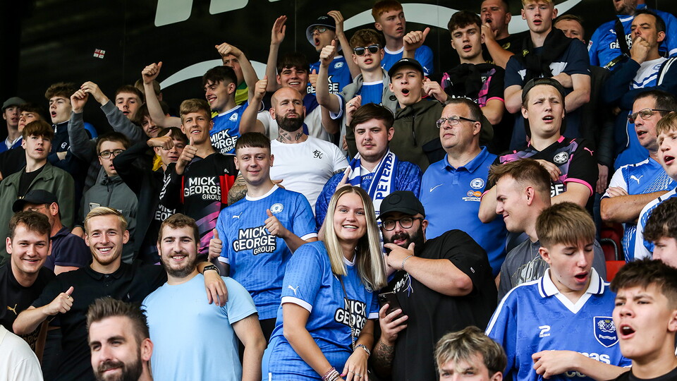 Posh fans at Cheltenham Town