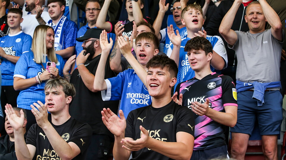 Posh fans at Cheltenham Town