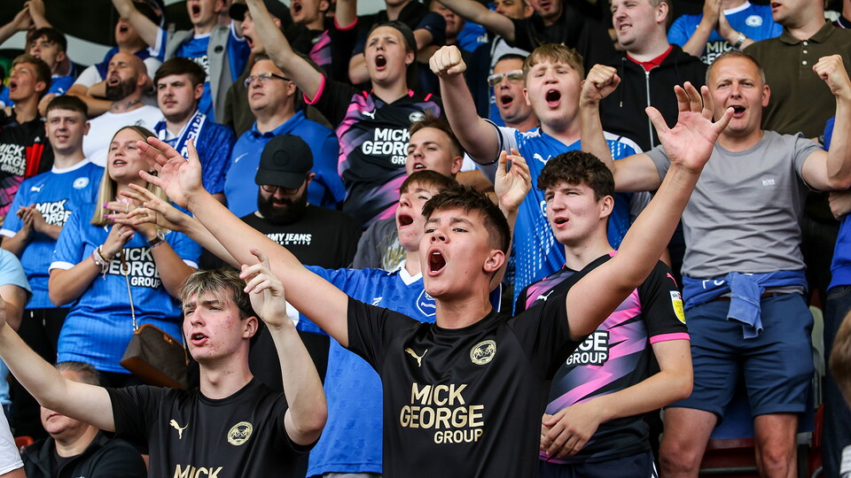Posh fans at Cheltenham Town