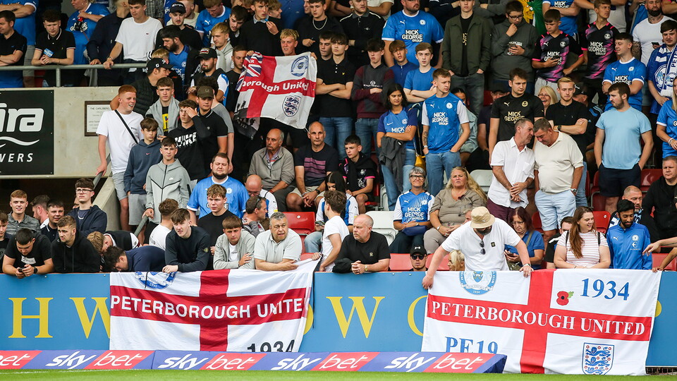 Posh fans at Cheltenham Town