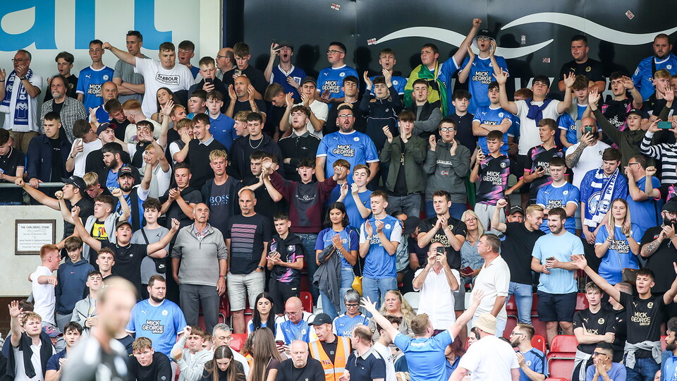 Posh fans at Cheltenham Town