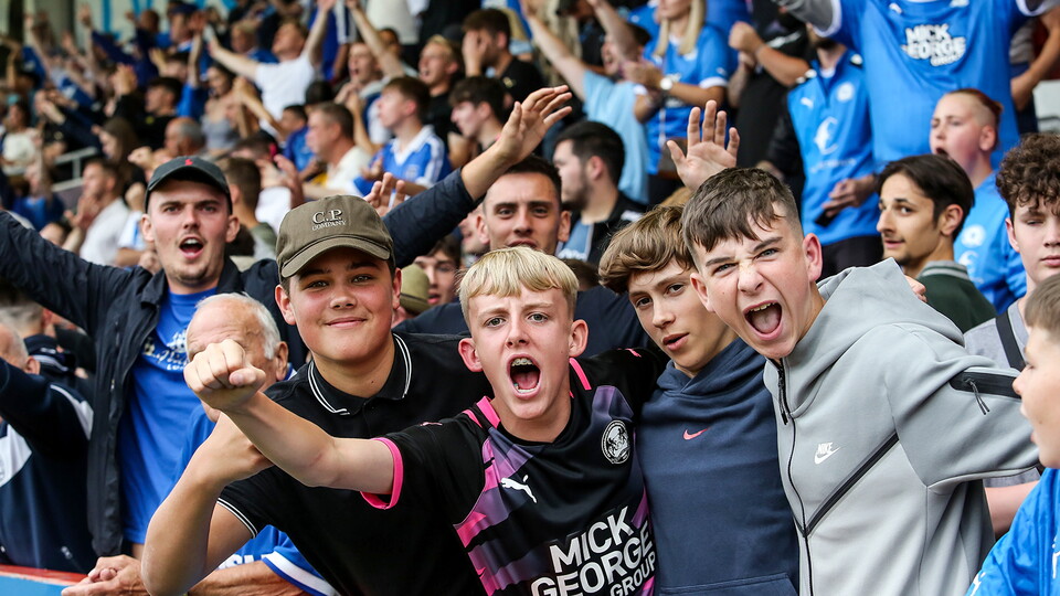 Posh fans at Cheltenham Town