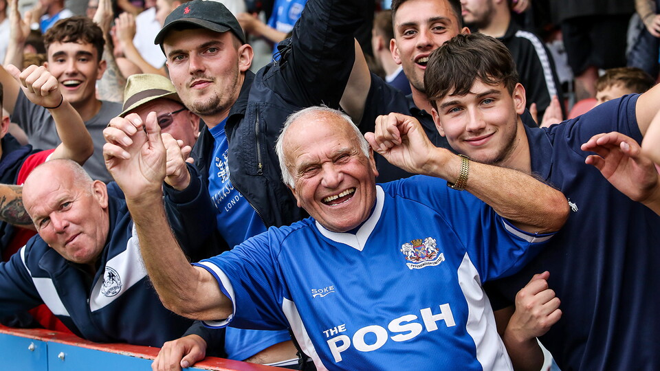 Posh fans at Cheltenham Town