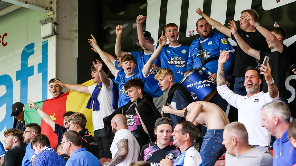Posh fans at Cheltenham Town