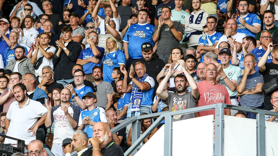 Posh fans at Derby County