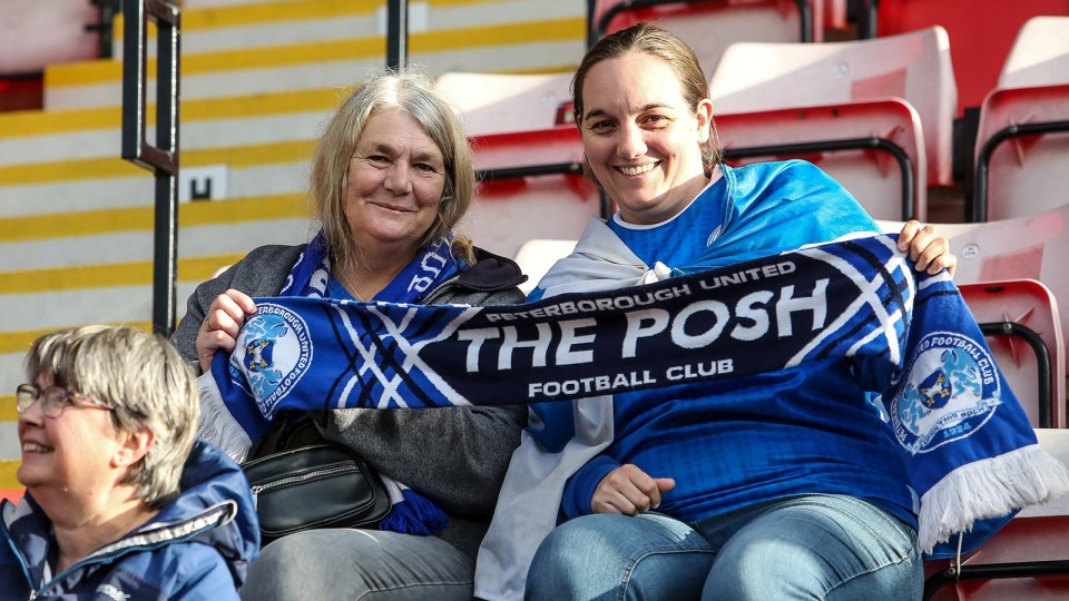 Posh fans at Exeter City