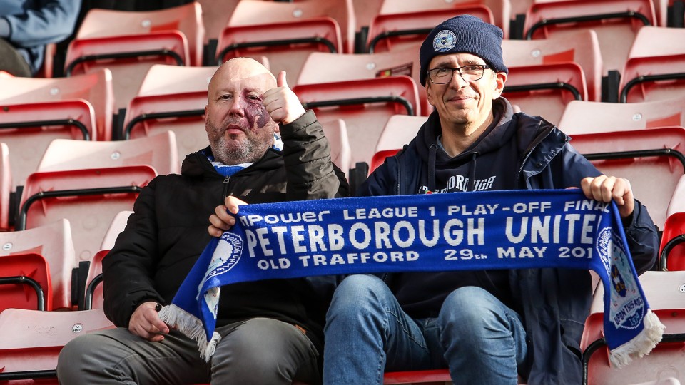 Posh fans at Exeter City