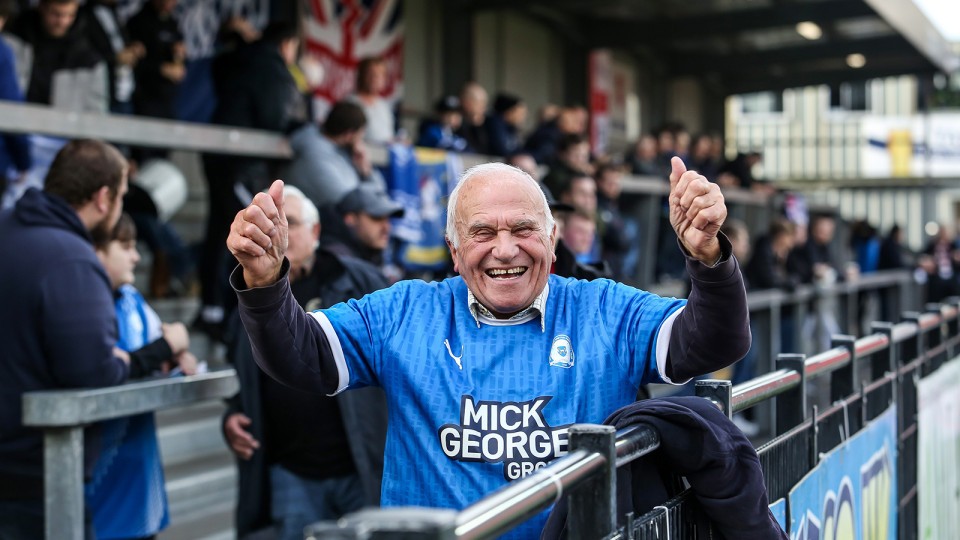 Posh fans at Exeter City
