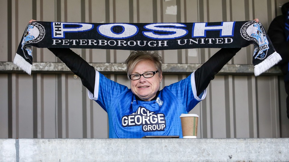 Posh fans at Exeter City