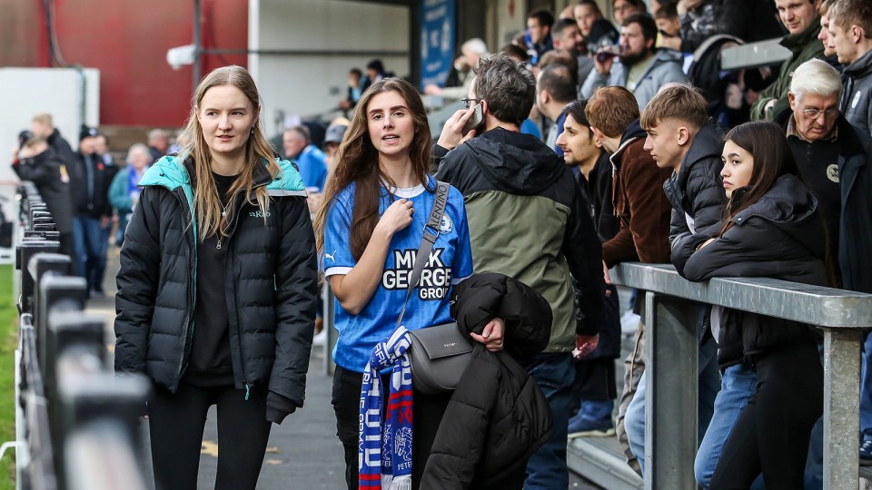 Posh fans at Exeter City