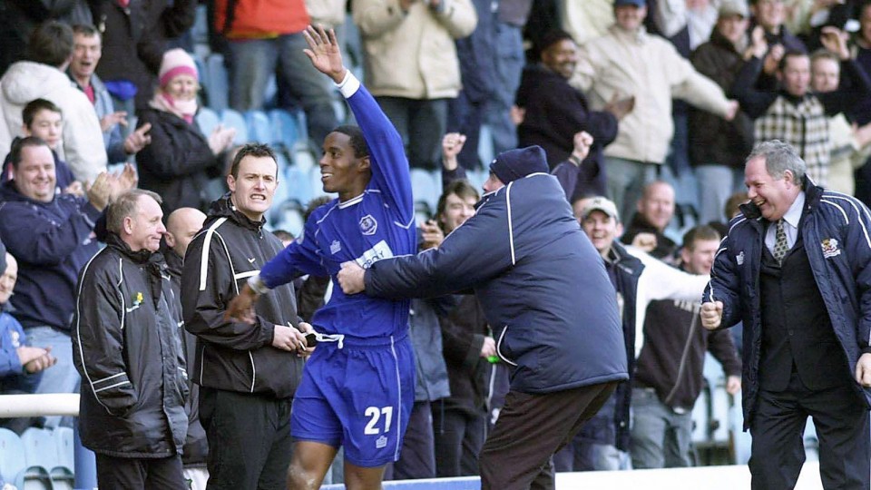 Sagi Burton celebrates scoring for Posh