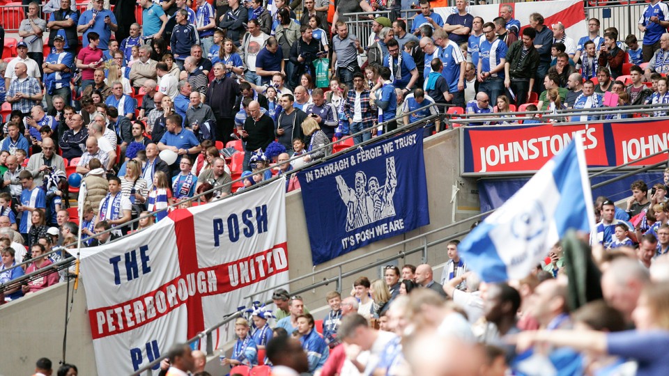 Posh fans at Wembley