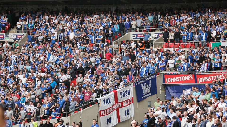 Posh fans at Wembley