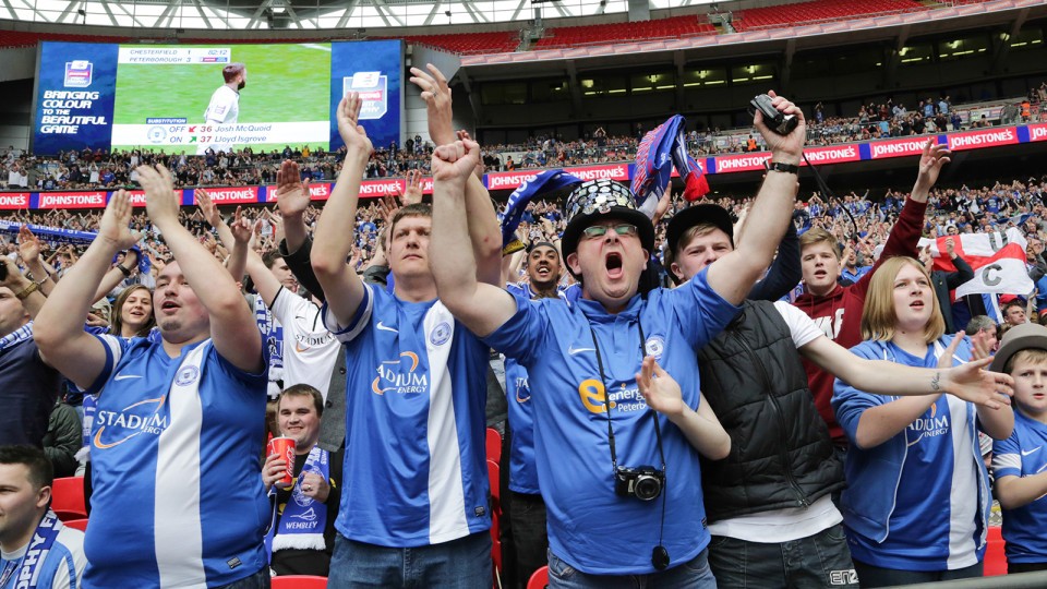 Posh fans at Wembley